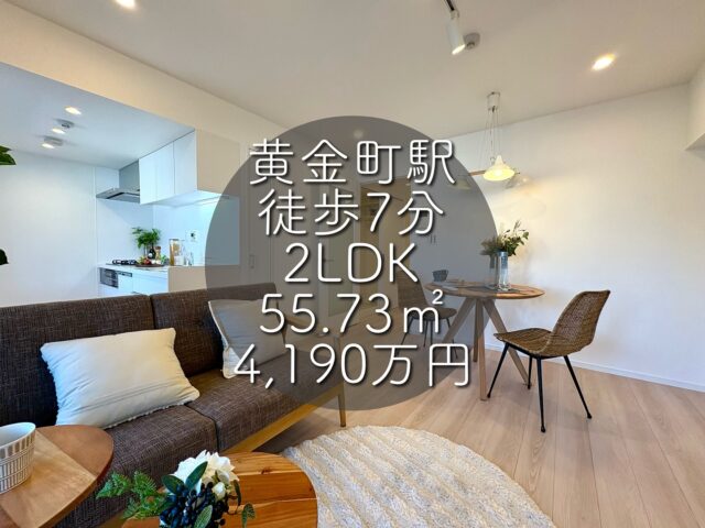 今回ご紹介する物件はこちら🏠

京急本線「黄金町」駅徒歩7分
JR根岸線「関内」駅徒歩11分
横浜市営地下鉄ブルーライン「阪東橋」駅徒歩6分
横浜市営地下鉄ブルーライン「伊勢佐木長者町」徒歩7分
専有面積：55.73㎡
販売価格：4,190万円
2LDK

ーーー1つ前のリールもぜひご覧くださいーーー

資料請求、内覧希望等はコメント、DM、当社ホームページからお気軽にお問い合わせください！

#不動産仲介 #建売住宅 #マイホーム #マイホーム購入 #物件探し#ルームツアー動画 #デザイナーズ物件 #横浜市 #マイホーム計画 #住まい #鶴見区の不動産会社 #新築戸建て #建売住宅 #間取り #新居探し #ルームツアー #横浜 #黄金町 #神奈川 #物件情報 #リノベーションマンション #リノベマンション #中古マンション #リノベマンション探し #フルリノベーション